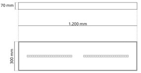 Plafoniera LED 120x30 28W 36W 42W CCT CRI92 con driver Philips Colore Bianco Variabile CCT