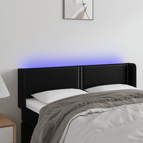 Testiera A Led Nera 147x16x78/88 Cm İn Similpelle /