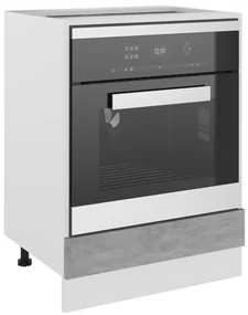 Armadio per forno grigio cemento 60x46x81,5 cm in truciolato