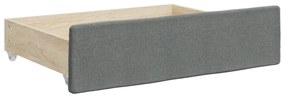 Cassetti da letto 2pz grigio scuro legno multistrato e tessuto