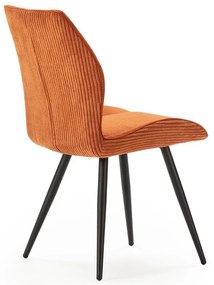 Set di 2 sedie da pranzo in velluto a coste arancione Adaya - Marckeric