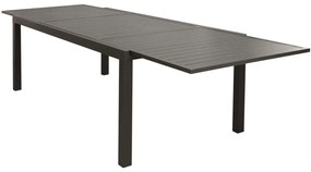 DEXTER - set tavolo in alluminio cm 200/300 x 100 x 74 h con 10 poltrone Aulus