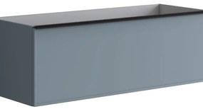 Mobile da bagno sospeso sotto lavabo L 120 x H 40 x P 45.5 cm blu laccato opaco, 2 cassetti Pixel frame