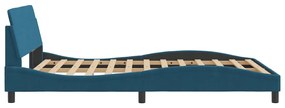 Giroletto con testiera blu 140x200 cm in velluto