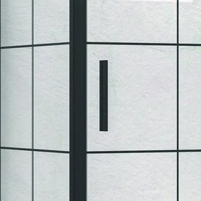 Cabina doccia 100x80 profili neri e vetro con riquadri neri NICO-D3000S - KAMALU