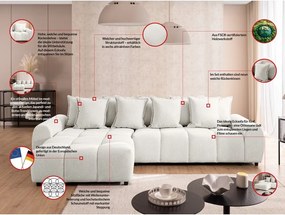 Divano angolare bianco (con penisola a sinistra/con chaise lounge) Albane – Ropez