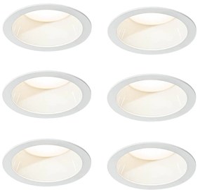 Set di 6 faretti da incasso bianchi con LED 3000K-5000K - Elias