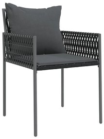 Set pranzo da giardino 7 pz con cuscini in polyrattan e acciaio