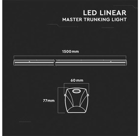 Plafoniera LED Lineare A Sospensione Master 50W 150cm Lente Opale 120 Gradi 4000K IP20 Dimmerabile SKU-1361