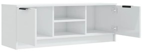 Mobile porta tv bianco lucido 102x35x36,5 cm legno multistrato