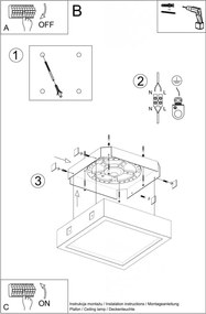 Lampada da soffitto 18W RIZA in Cemento e Vetro - Grigia