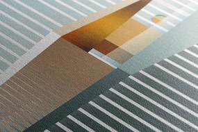 Quadro su tela – Arcobaleno con sfondo astratto Mid-Century