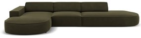 Divano angolare in velluto verde (angolo sinistro) Jodie - Micadoni Home
