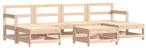 Set salotto da giardino 7 pz in legno massello di pino