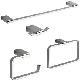 Set di accessori da bagno in alluminio cromato