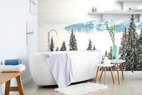 Fotomurale – Alberi di pino innevati