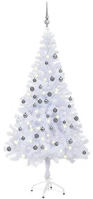 Albero di Natale Preilluminato con Palline e Rami Decorativi, Albero di Natale Preilluminato con Palline 150 cm 380 Rami III