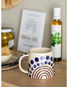 Tazza in gres blu scuro-beige 515 ml Shama - Bloomingville