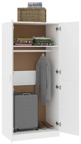 Armadio bianco 80x52x180 cm in legno multistrato
