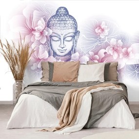 Carta da parati autoadesiva – Buddha con fiori di sakura