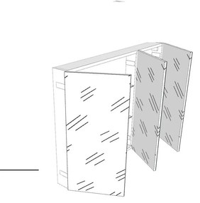 Pensile bagno Easy, 3 ante apertura da destra e sinistra P 20 x L 105 x H 75 cm