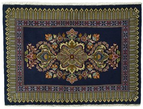 Kashan Tappeto persiano 70x100 Blu (Iran) Annodato A Mano
