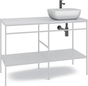 Mobile bagno da terra con lavabo L 120 x H 92 x P 45.5 cm bianco per vasca centrale Outline
