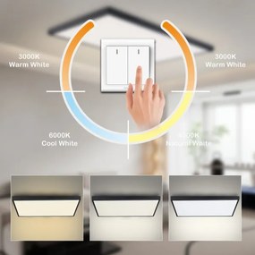 Brilagi - Plafoniera da bagno FRAME LED/96W/230V 120x60 cm IP44 nera