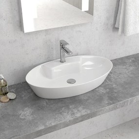 Lavabo D'Appoggio 61x36,5 Cm Karag Bianco Lucido