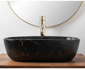 REA-U8908 - Lavabo da appoggio BELINDA 33,5x46,5 cm ceramica/nero/effetto marmo