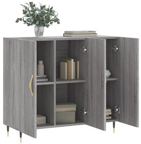 Credenza grigio sonoma 90x34x80 cm in legno multistrato