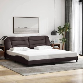 Giroletto Senza Materasso Marrone Scuro 200x200 Cm İn Tessuto /