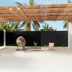 Tenda Da Sole Laterale Retrattile Nera 200x1200 Cm /