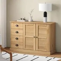 Credenza con Cassetti VIGO 113x40x75 cm Legno Massello di Pino 353187