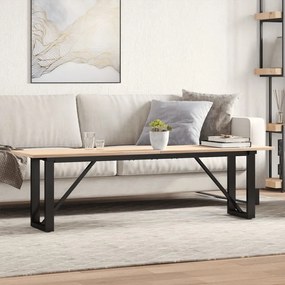 Tavolino Salotto Telaio A O 160x40x45cm Legno Pino E Acciaio /