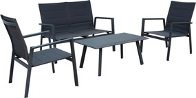 EXSILIUM - salotto da giardino 4 posti in alluminio