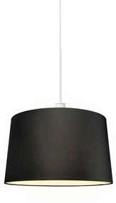 Lampada a sospensione moderna bianca con paralume 45 cm nero - Combi 1