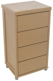 Carrello cassettiera salvaspazio PRESTIGE in faggio e cassetti LACCATO TORTORA