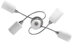 Lampadario Paralumi in Ceramica 5 Lampadine E14 Bianco a Cono