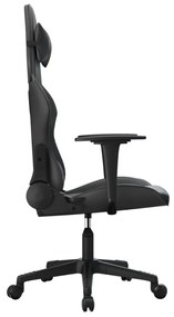 Sedia da gaming massaggiante nera in similpelle