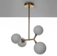 Lampadario in acciaio verniciato ottone cm. L.40 P.32 H.65