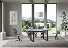 Tavolo Allungabile Bandos 120 e 160 cm - Design Industriale, 90x120/180 cm Bandos / Cemento