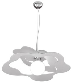 Sospensione Moderna Ripples Metallo Grigio 1 Luce E27 D.50Cm