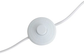 Lampada da terra scandinava in legno con paralume in tessuto bianco - Lou