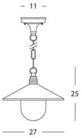 Sospensione Esterno Contemporanea Spectre Alluminio E Vetro Ruggine 1 Luce E27