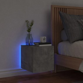 Mobile tv a parete con luci led grigio cemento 30,5x35x30 cm