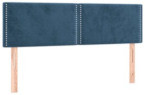 Giroletto a Molle con Materasso Blu Scuro 140x190 cm in Velluto