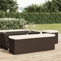 Panca Ottomana con Cuscino Marrone 110x30x40 cm in Polyrattan 319397