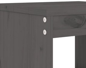 Set bar da giardino 5 pz grigio in legno massello di pino