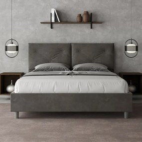 Letto contenitore da 160x190 in microfibra grigio Appia
